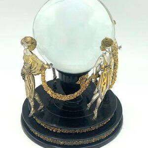 "House Of Erté Limited Edition Crystal Ball Objet Art Deco